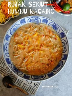Foto resep Rujak serut bumbu kacang