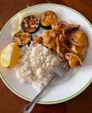 Cơm gà và squash chiên