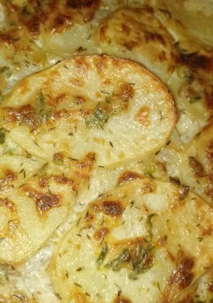 Una foto de Gratín dauphinois vegano