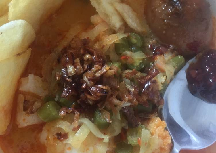 Resep Lontong sayur labu siam buncis Lezat