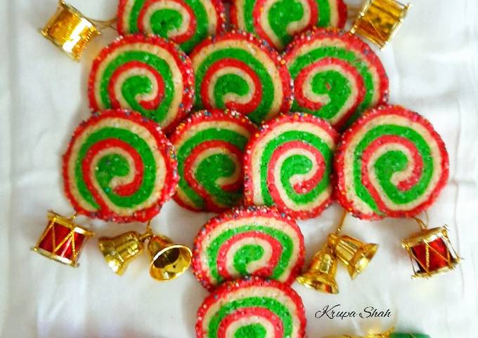 Christmas swirl cookies (eggless)