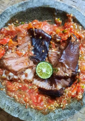 Foto resep Penyet Ikan Pari Asap