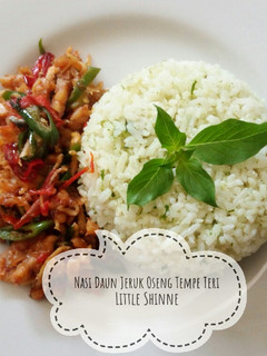 Foto resep Nasi Daun Jeruk Oseng Tempe Teri