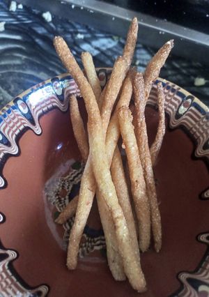 A picture of Nigerian Kokoro or cornmeal snacks.