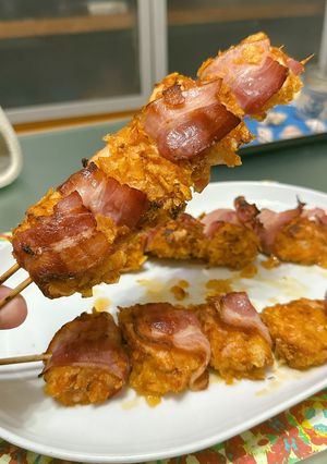 Φωτογραφία της συνταγής Σουβλάκι bbq κοτομπέικον τραγανό