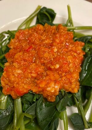 Foto resep Kangkung rebus sambal balacan