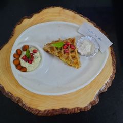 Kuttu atta waffles sandwich with peanut dip A picture of Kuttu atta waffles sandwich with peanut dip.