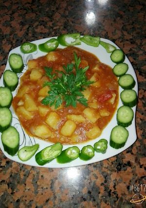 صورة لوصفة بطاطا عا بندورة ولا اشهى