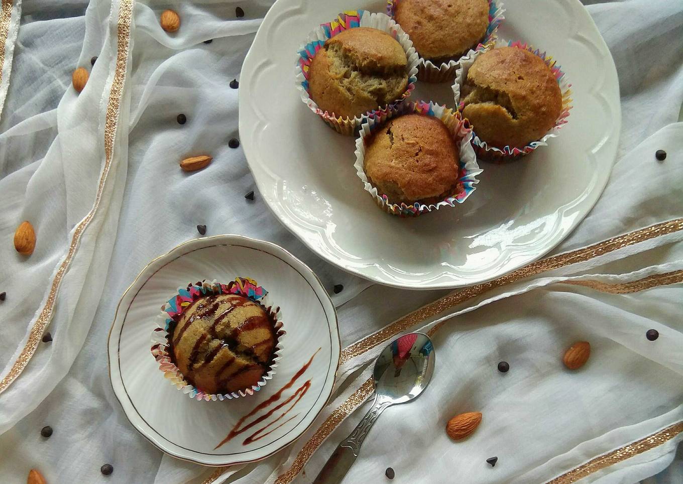 Eggless Whole Wheat Banana Muffins with Dry Fruits