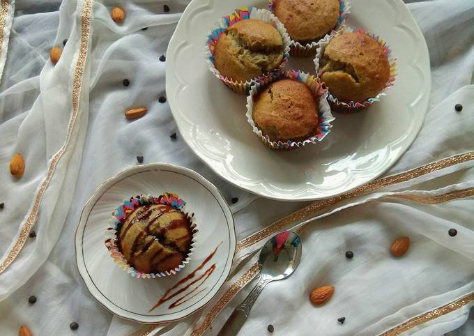 Recipe of Perfect Eggless Whole Wheat Banana Muffins with Dry Fruits