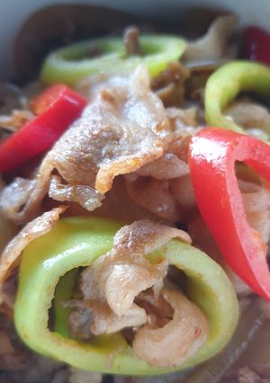 A picture of Twice cooked pork with chilli.