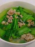 Canh cải xanh nấu thịt băm