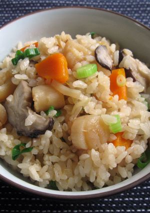 A picture of Dried Scallops Takikomigohan.