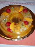 Gelatina de coctel de frutas y mango