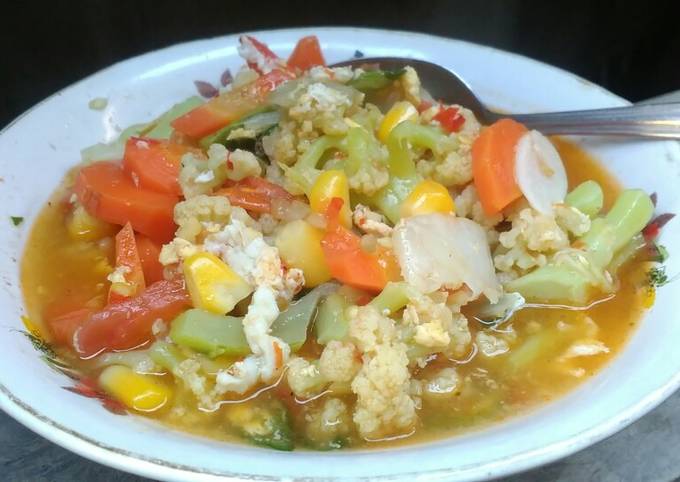 Langkah Mudah untuk Menyiapkan Capcay Seafood aLa Ayam Penyet Joko Solo 😍 KW Super, Bisa Manjain Lidah