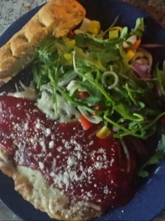 Easy Way Prepare Chicken parm w/leek arugula salad the Delicious You can take Joss in your mouth