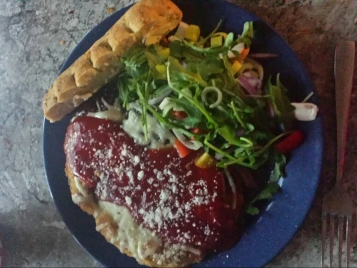 Easy Way Make Recipe Chicken parm w/leek arugula salad that is Delicious, Appealing}