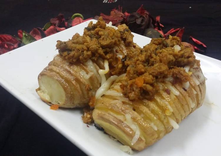 Recipe of Ultimate Homestyle Non-Veg Hasselback Potatoes