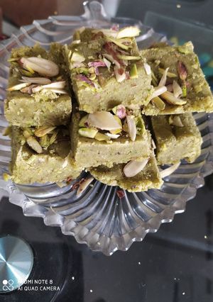 A picture of Almonds pistachios Burfi.