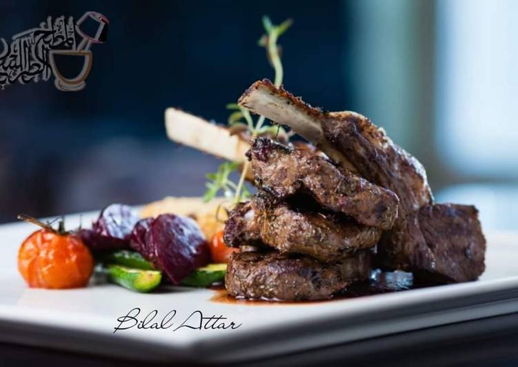 Recipe of Award-winning #Tripolitan_cuisine  #Oven_Roasted_Lamb_Chops_and_Vegetables