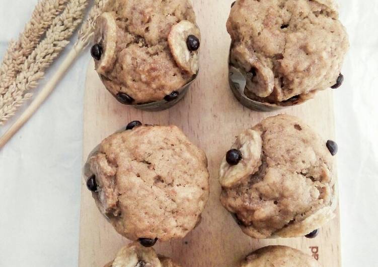 Banana Chocolate Chip Muffins (No Mixer)