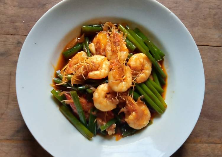 Tumis Bunga Bawang Udang