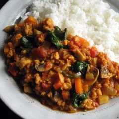 A picture of Vegan Soy Meat Curry.