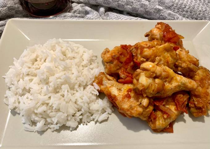 Ricetta di Veloce Stufato di pollo Nigeriano, African chichen tomato Stew