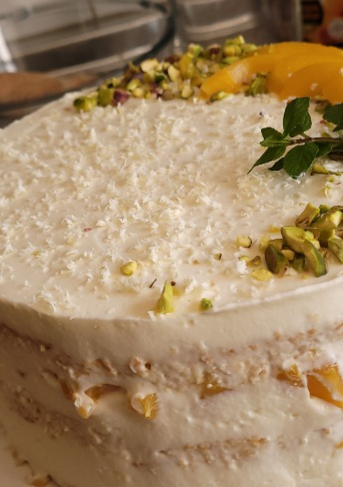 Una foto de Tarta rápida con Melocotón