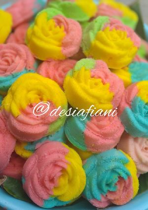 Foto resep Bolu kukus mawar pelangi