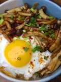 Mushroom butter rice bowl