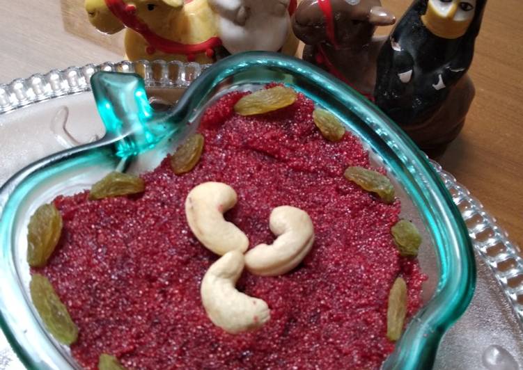 Suji beetroot halwa