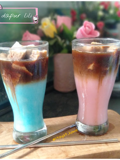 Foto resep Vanilla blue & strawberry with nescafe