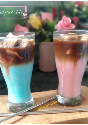 Foto resep Vanilla blue & strawberry with nescafe