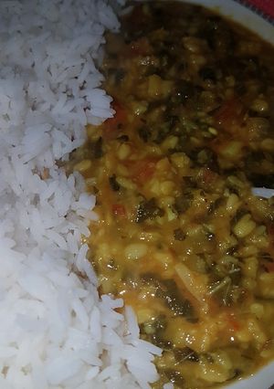A picture of Cholai bhaji dal.