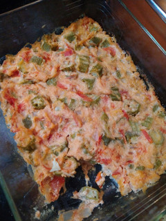 A picture of Okra Tomato Casserole #2 (low carb variant).