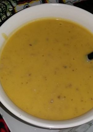 Une photo de Soupe courge/ châtaignes