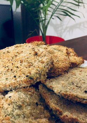 Una foto de Milanesas de zapallito al horno