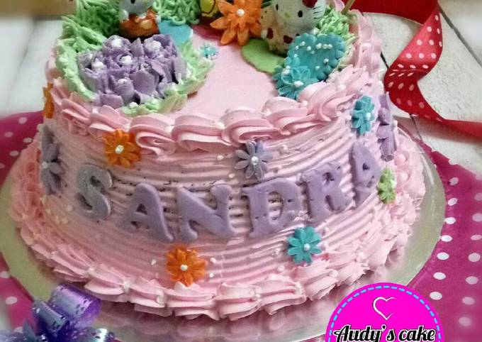 Kue Ulang Tahun Hello Kitty foto resep utama
