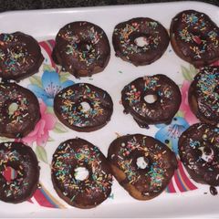 A picture of Chocolate donuts.