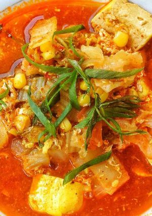 Foto resep Sundubu Jjigae/Sup Tahu Pedas Korea
