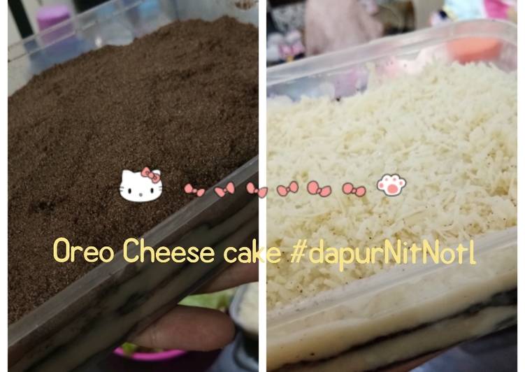 Resep Oreo Cheese cake topping keju dan bubuk coklat Anti Gagal