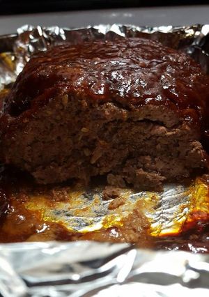 A picture of Sharon's BBQ meatloaf.
