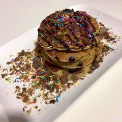 A picture of Frozen eggless banana wheat pancakes.