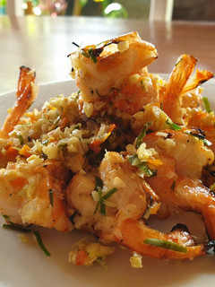 A picture of Grill Prawn with Garlic Butter spicy sauce.