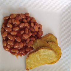 Baked beans and fried sweet potatoes #themechallenge A picture of Baked beans and fried sweet potatoes #themechallenge.
