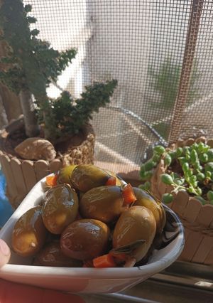 صورة لوصفة زيتون أخضر محشي