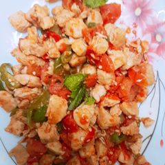 Green chille and tomato chiken A picture of Green chille and tomato chiken.