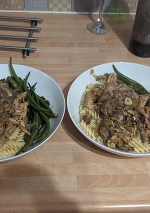 A picture of Chicken Marsala.