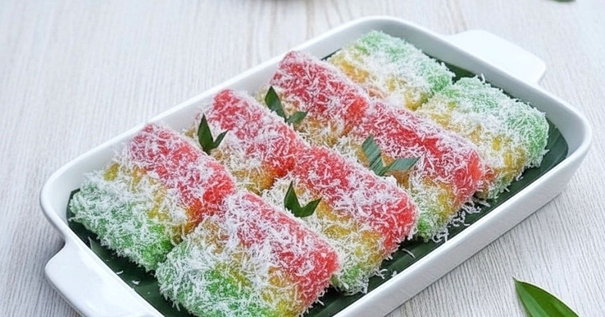 Kue Lapis Singkong Pelangi (Dengan Santan)